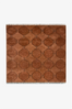 Brown Octagon Link Square Hand-Knotted Wool Rug
