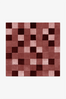 Burgundy Checkered Square Hand-Tufted Wool Rug