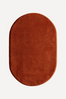 Burnt Orange Oval Hand-Tufted Wool Rug