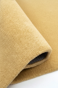 close-up texture of light wool runner rug hand-tufted in custom lengths