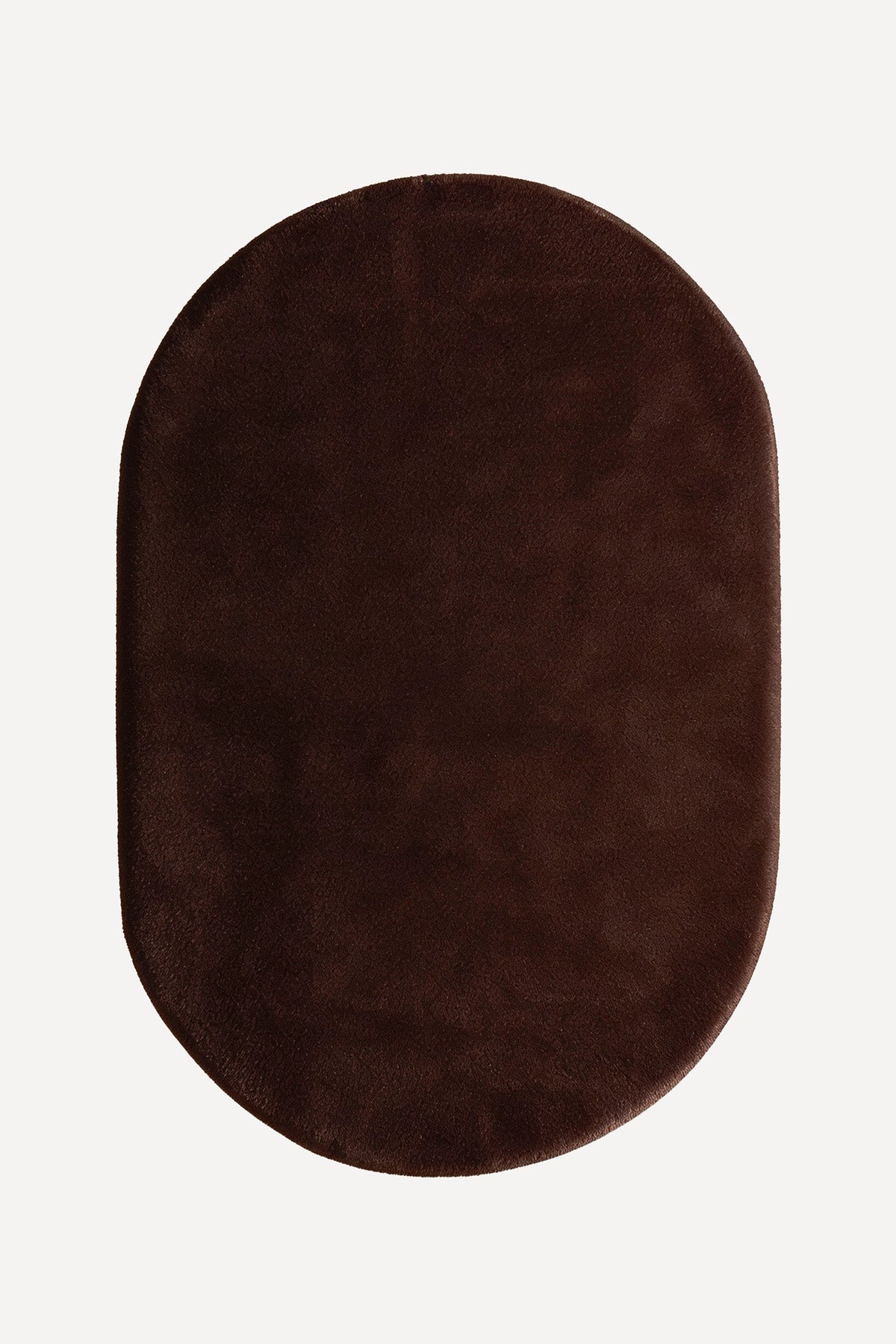 Chocolate Brown Oval Hand-Tufted Wool Rug