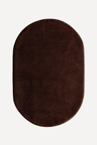 Chocolate Brown Oval Hand-Tufted Wool Rug