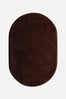Chocolate Brown Oval Hand-Tufted Wool Rug