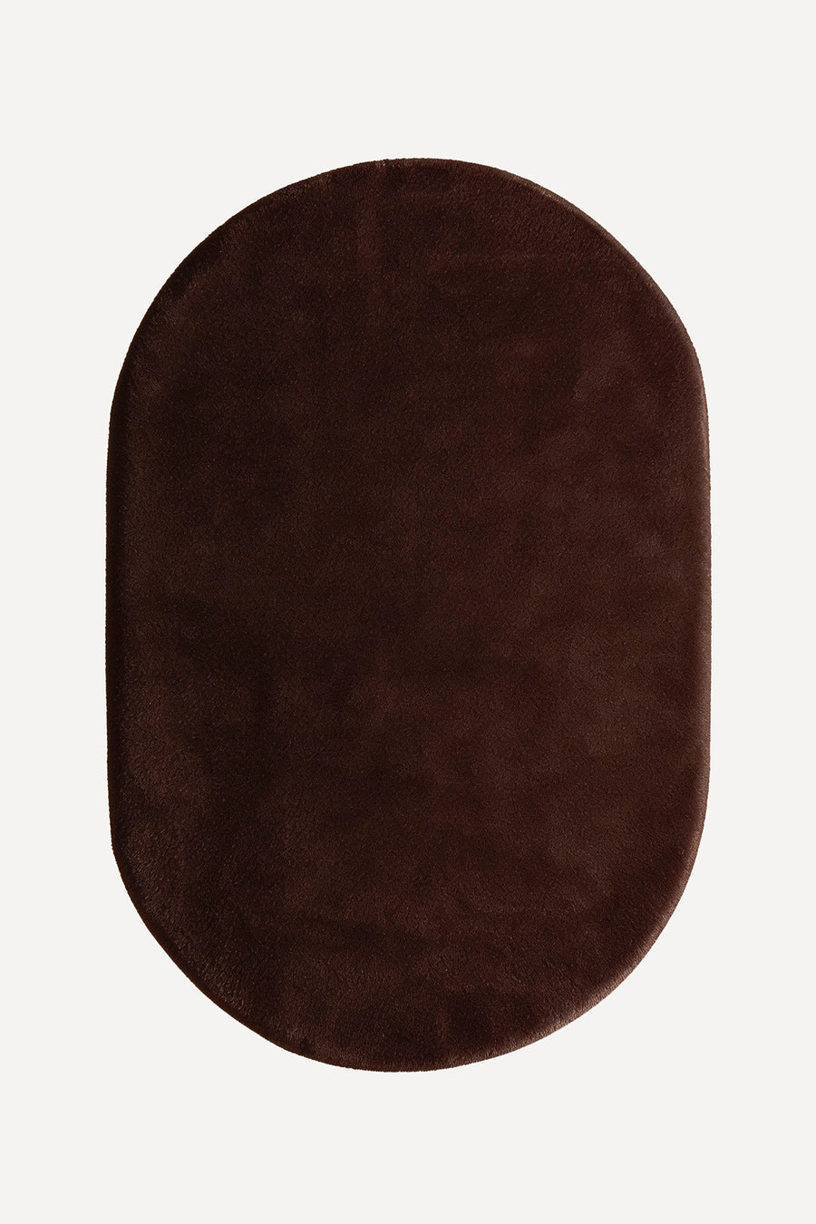 Chocolate Brown Oval Hand-Tufted Wool Rug