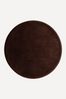 Chocolate Brown Round Hand-Tufted Wool Rug