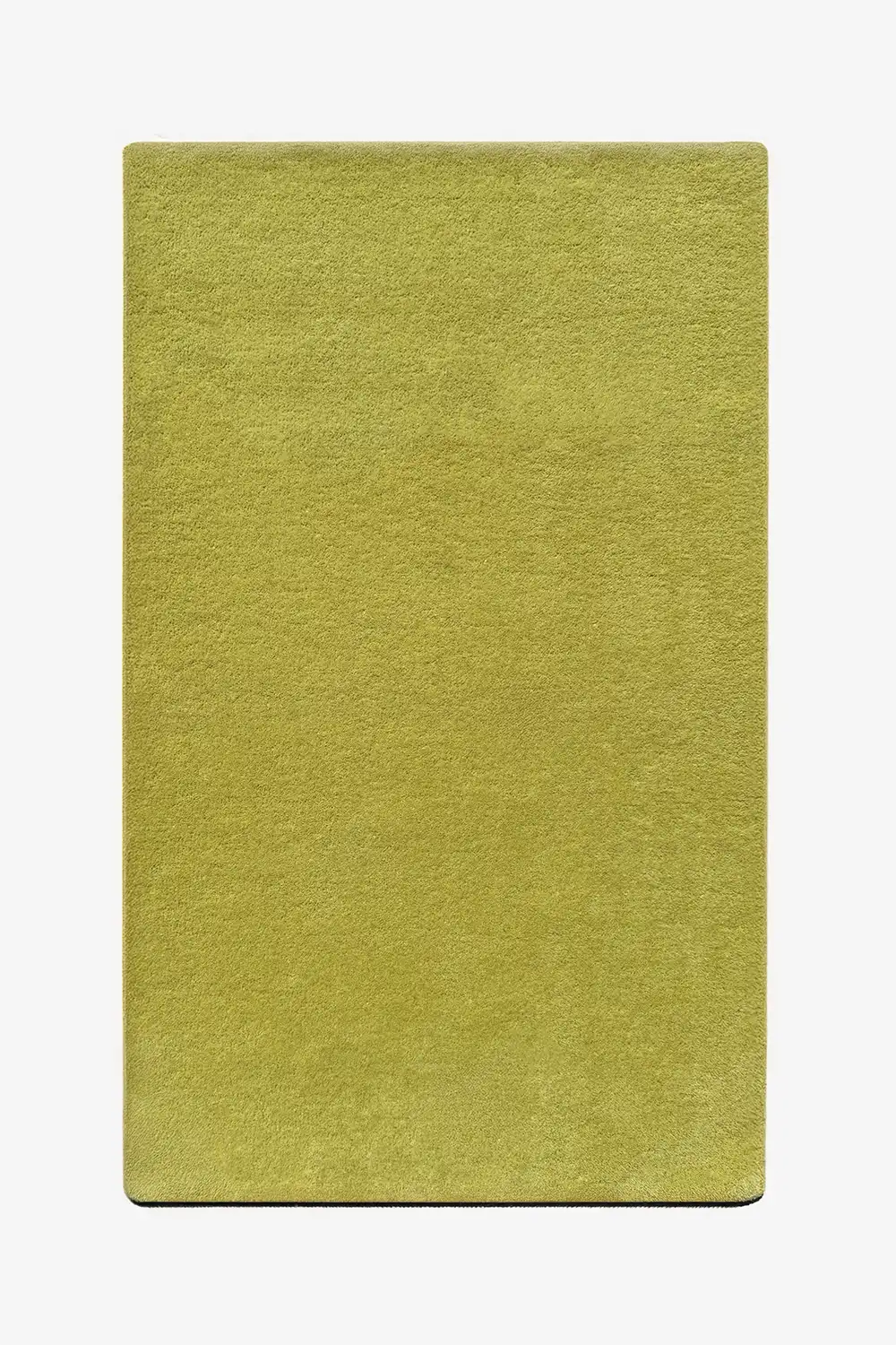 large lime green 9x12 wool rug on a white background
