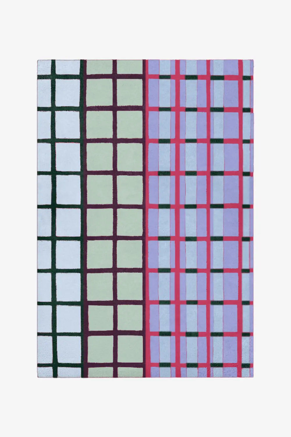 colorful geometric mid century inspired rug in customizable tones and sizes