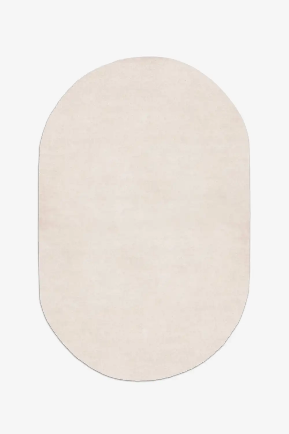 off white oval rug on a white background