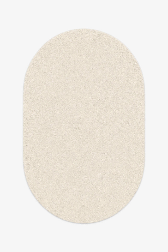 off white cream oval rug on a white background