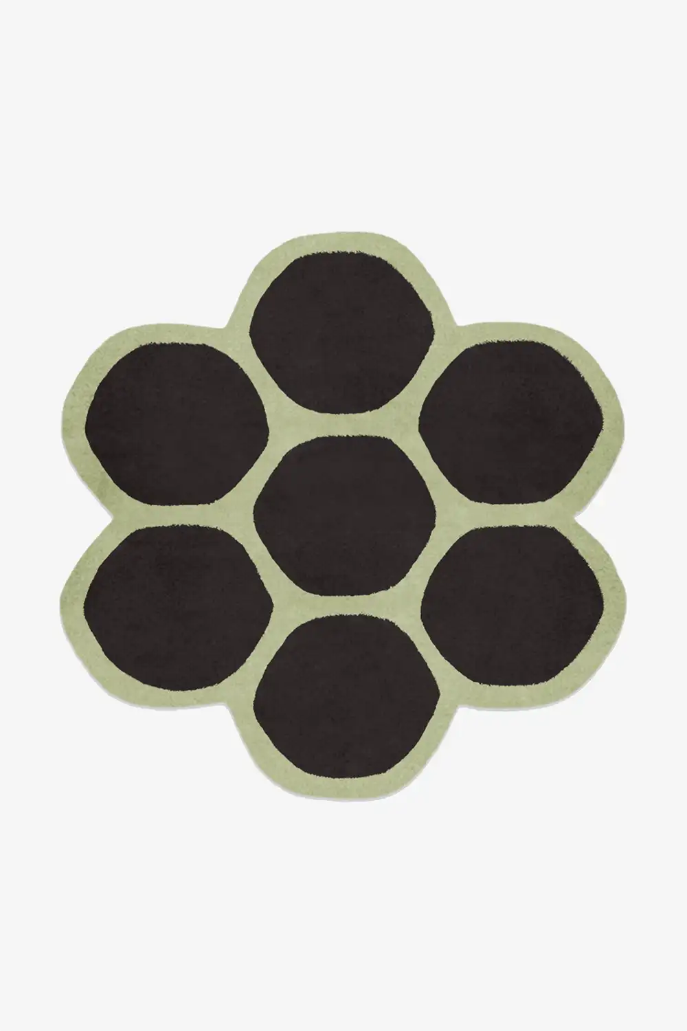 black and green unique custom wool area rug round