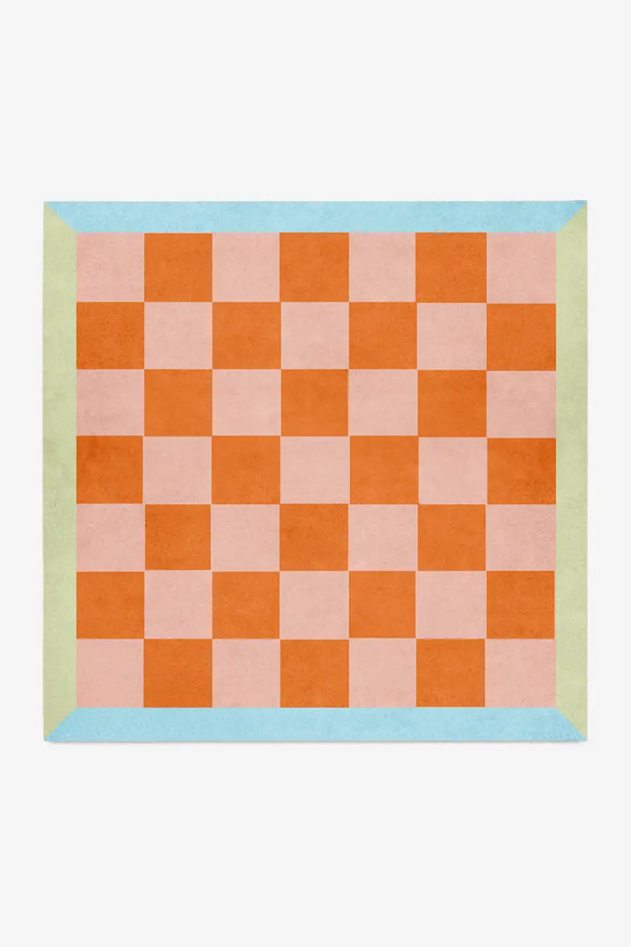 custom size wool rugs checkerboard multicolor design