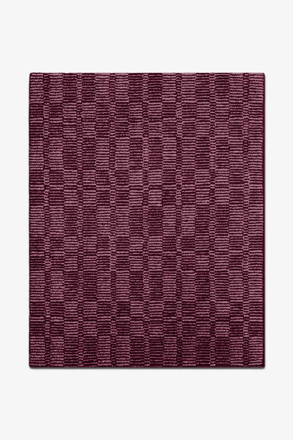mauve wool patterned rug with geometric design on a white background