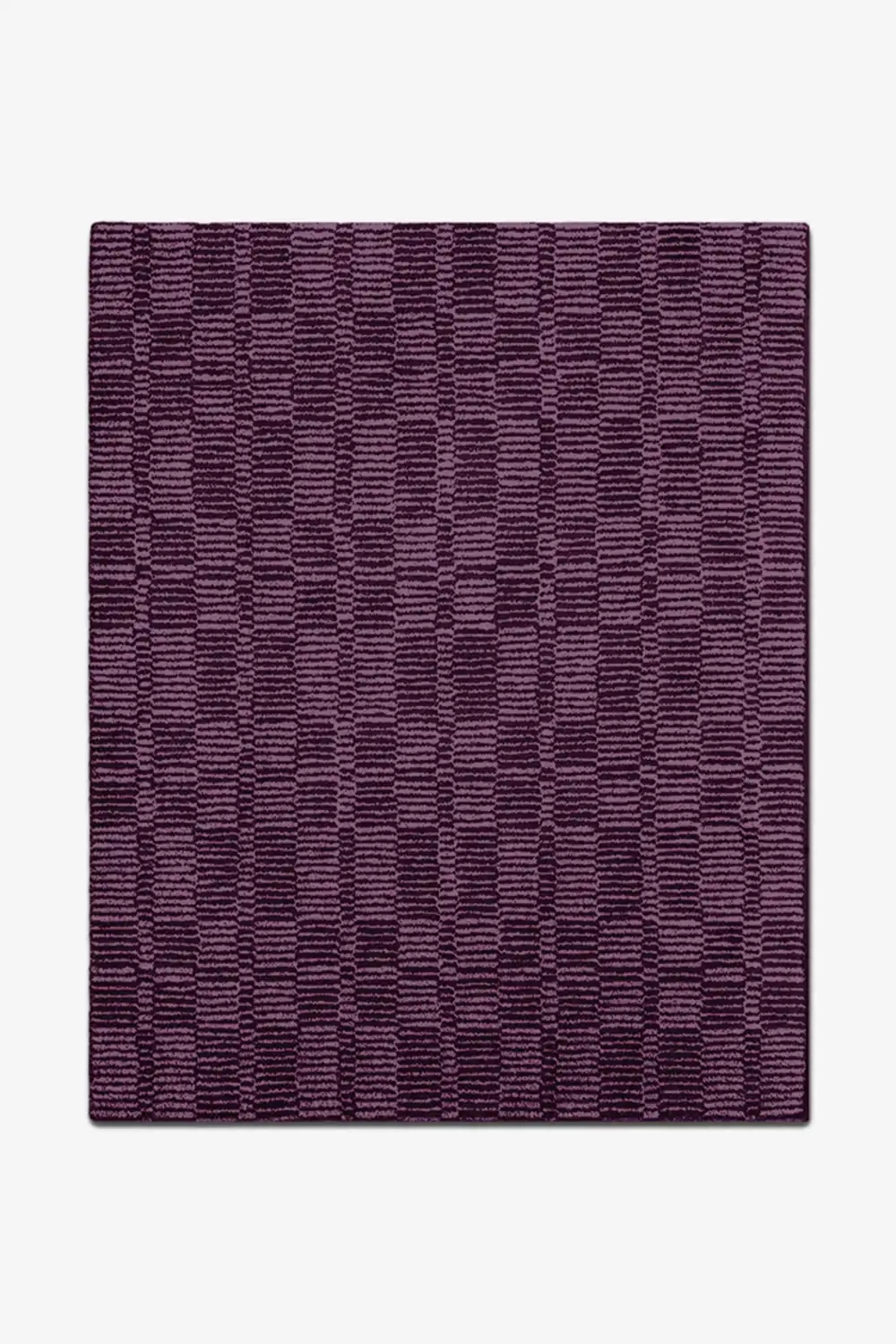 Purple geometric patterned rug on a white background
