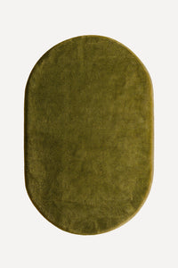Olive Oval Hand-Tufted Wool Rug