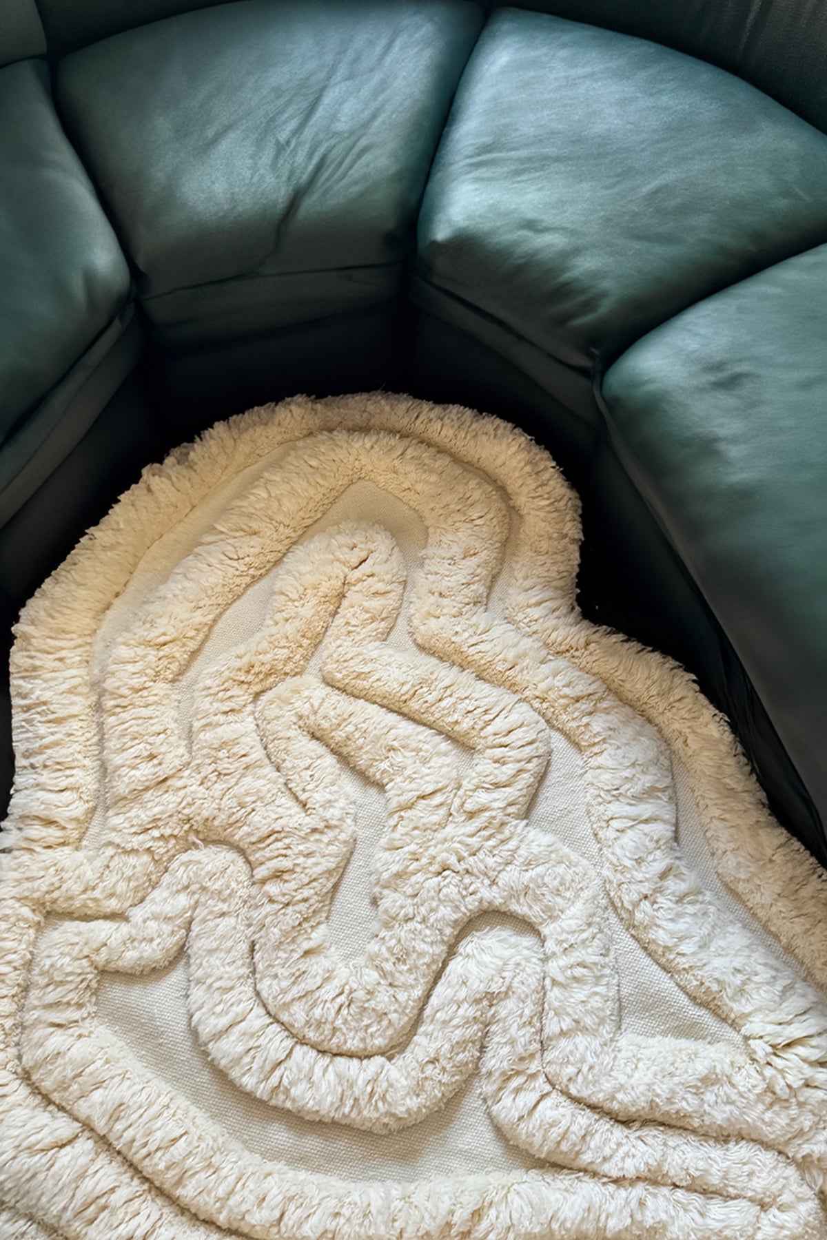 Organic Shape Rag Rug Jubi Rolling Tides Organic Shaped Shag Wool Rug Modern Plush Rugs ...