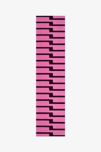 pink striped runner rug hand tufted from natural wool in custom lengths