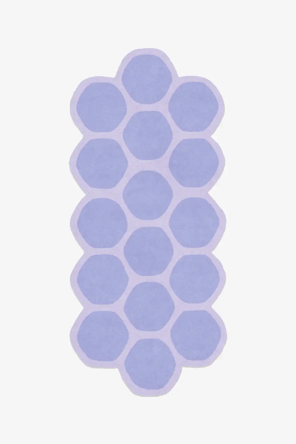 purple and blue custom runner rug with unique geometric pattern