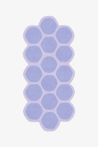 purple and blue custom runner rug with unique geometric pattern