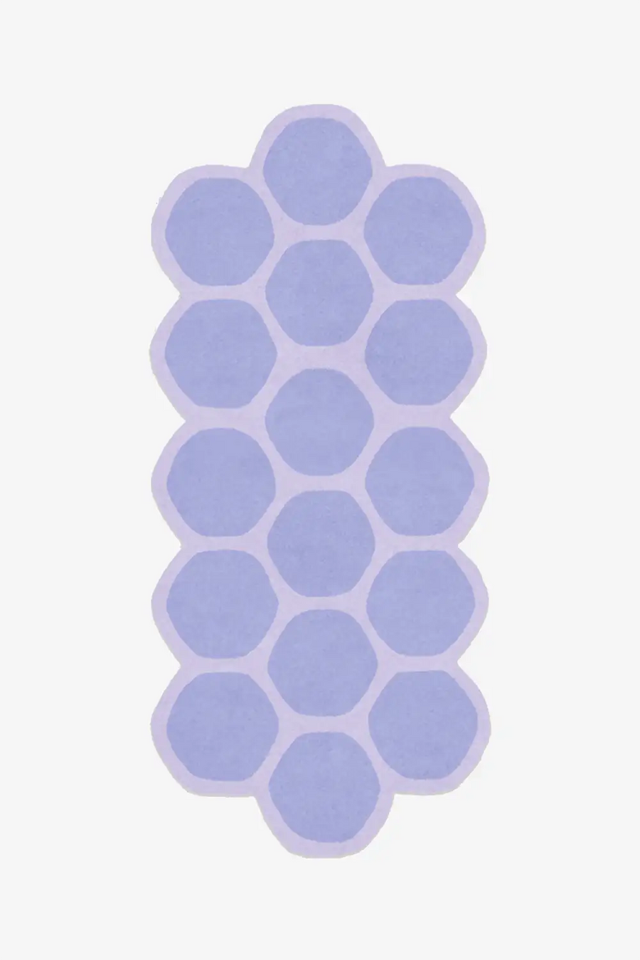 purple and blue custom runner rug with unique geometric pattern