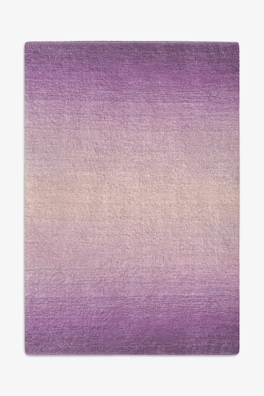 Gradient purple wool rug on a white background