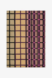 boho retro style earth toned geometric wool area rug fully customizable in size and color