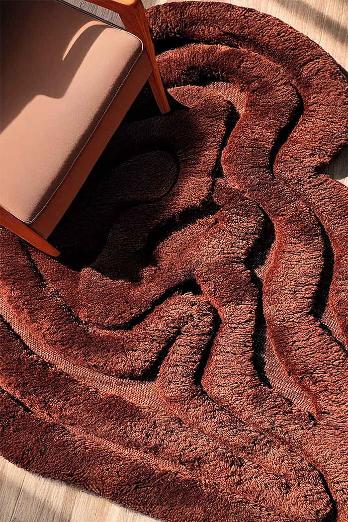 Rolling Rug Jubi Rolling Tides Organic Shaped Wool Rug Modern Sculptural Area Rug ...