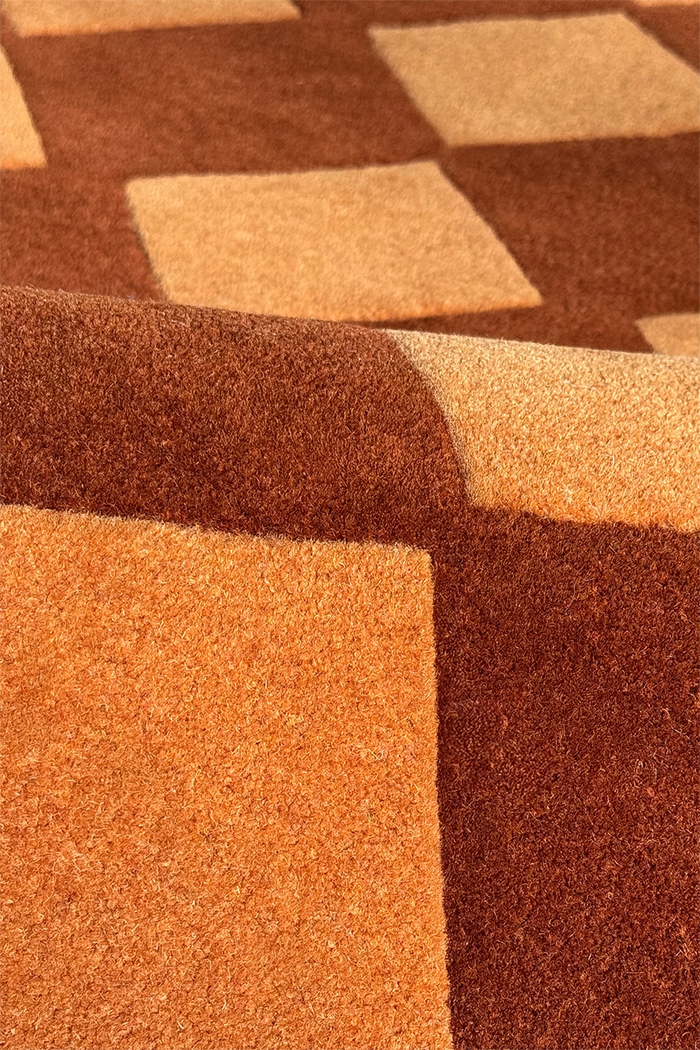 Close-up of a brown and beige checkered patterned texture
