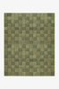 Soft Olive Checkered Hand Tufted Wool Rug