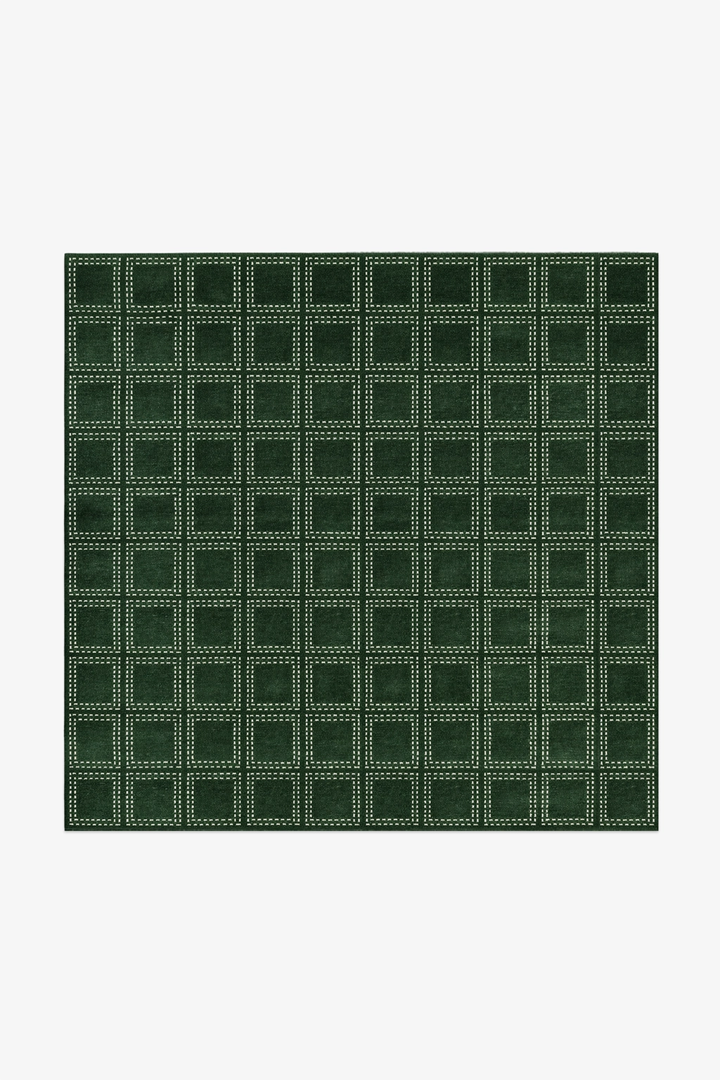 Boxstep Fine Grid Square Hand-Knotted Wool Rug