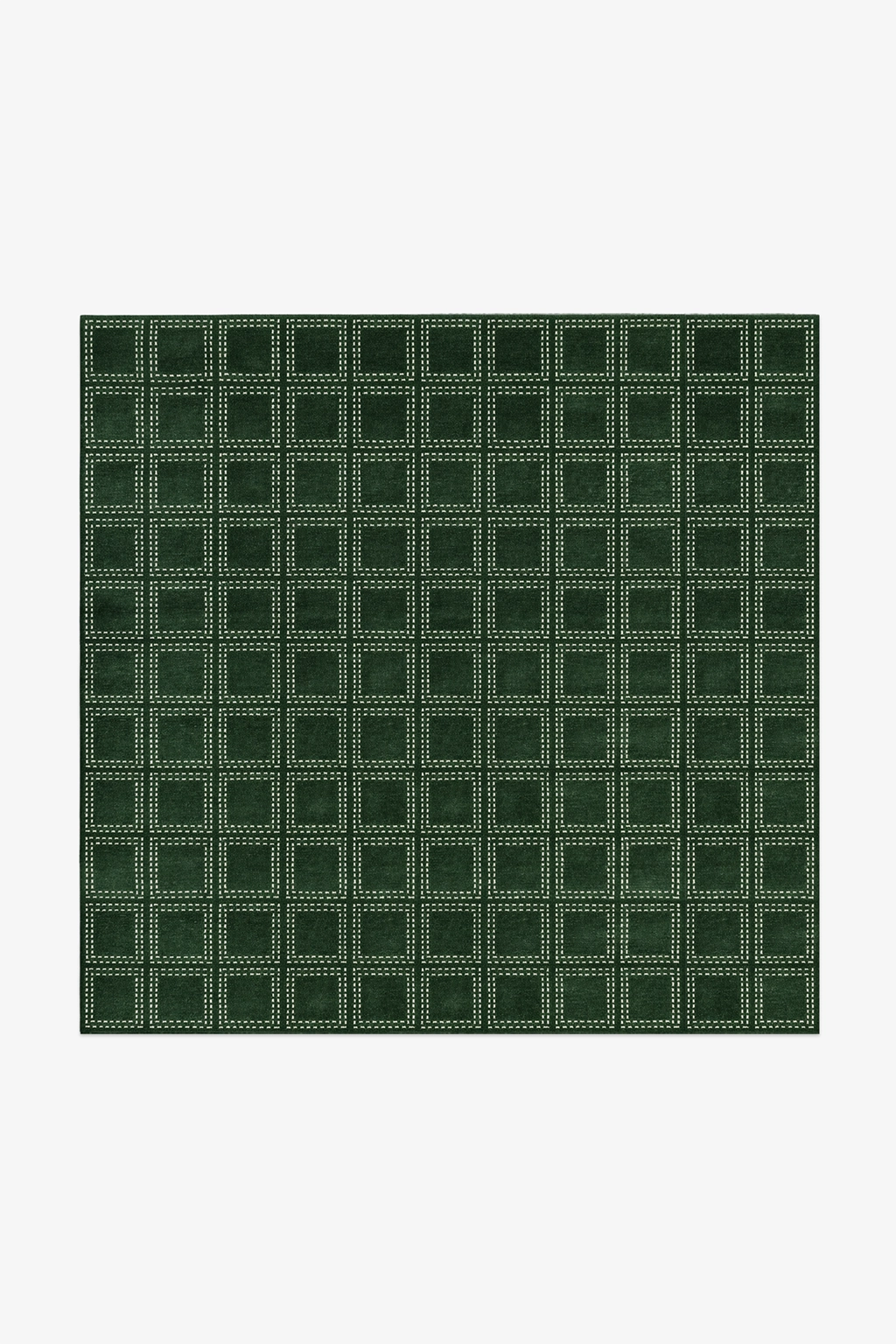 Boxstep Fine Grid Square Hand-Knotted Wool Rug