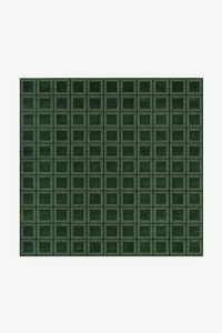 Boxstep Fine Grid Square Hand-Knotted Wool Rug