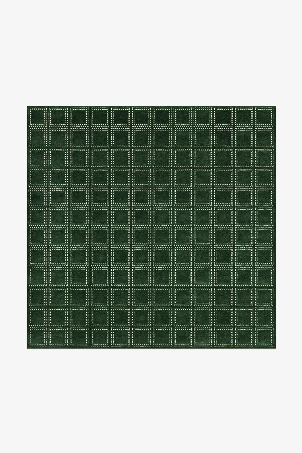 Boxstep Fine Grid Square Hand-Knotted Wool Rug
