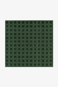 Boxstep Fine Grid Square Hand-Knotted Wool Rug