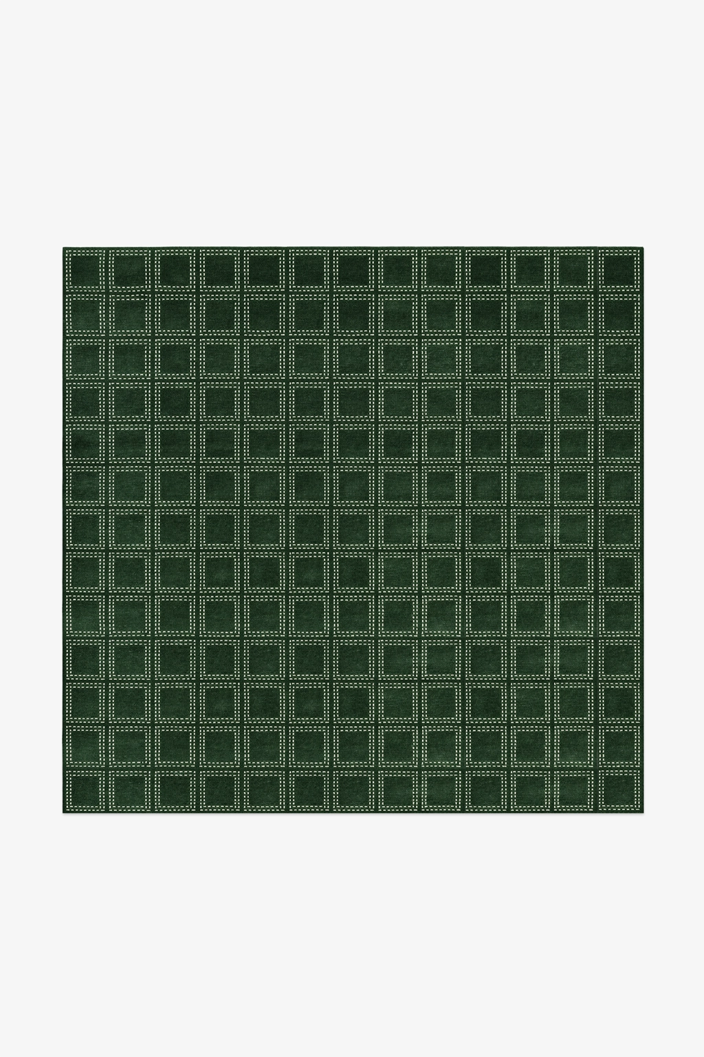 Boxstep Fine Grid Square Hand-Knotted Wool Rug