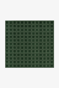Boxstep Fine Grid Square Hand-Knotted Wool Rug