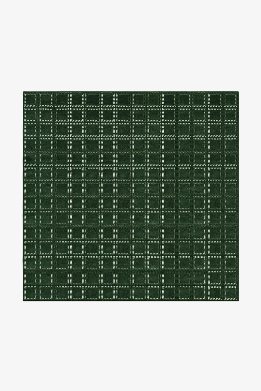 Boxstep Fine Grid Square Hand-Knotted Wool Rug