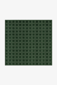 Boxstep Fine Grid Square Hand-Knotted Wool Rug