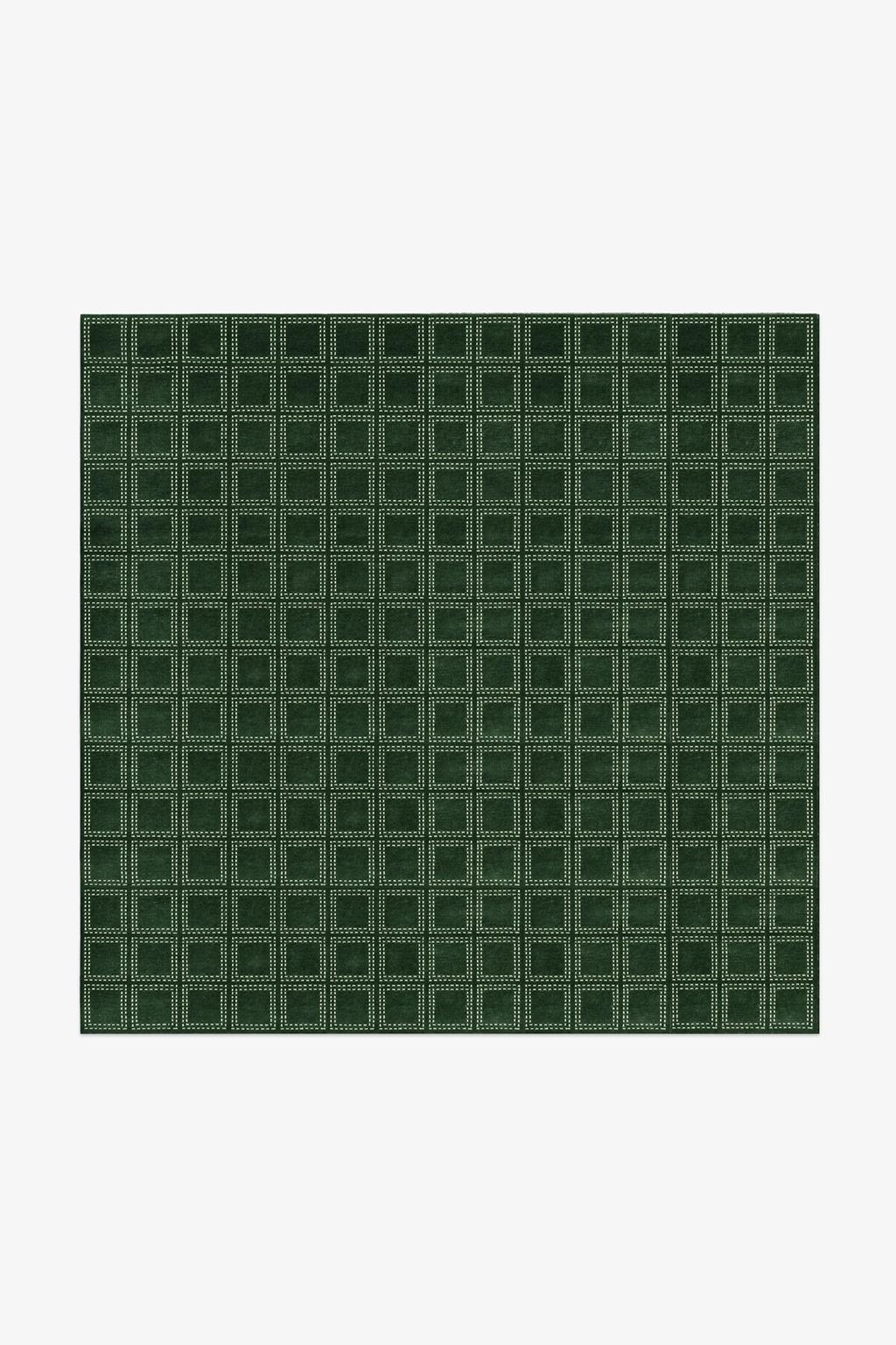 Boxstep Fine Grid Square Hand-Knotted Wool Rug