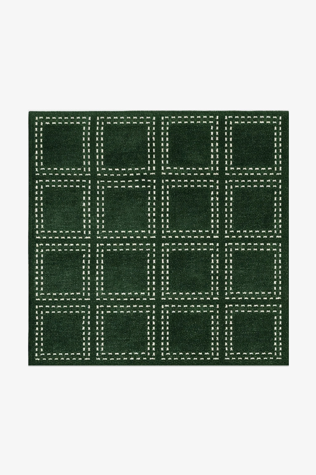 Boxstep Fine Grid Square Hand-Knotted Wool Rug