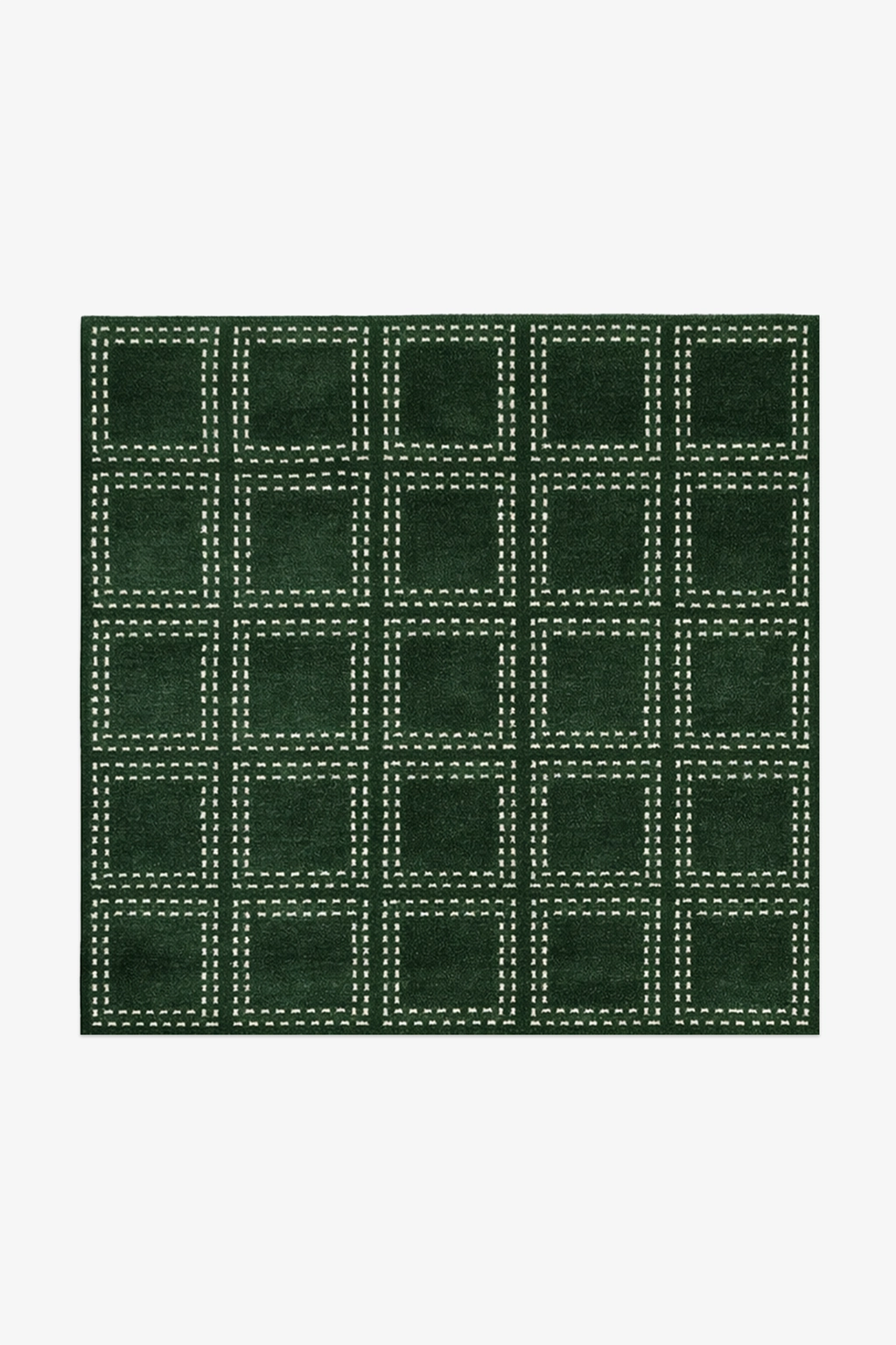 Boxstep Fine Grid Square Hand-Knotted Wool Rug