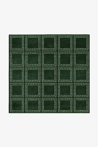 Boxstep Fine Grid Square Hand-Knotted Wool Rug