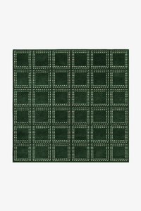 Boxstep Fine Grid Square Hand-Knotted Wool Rug