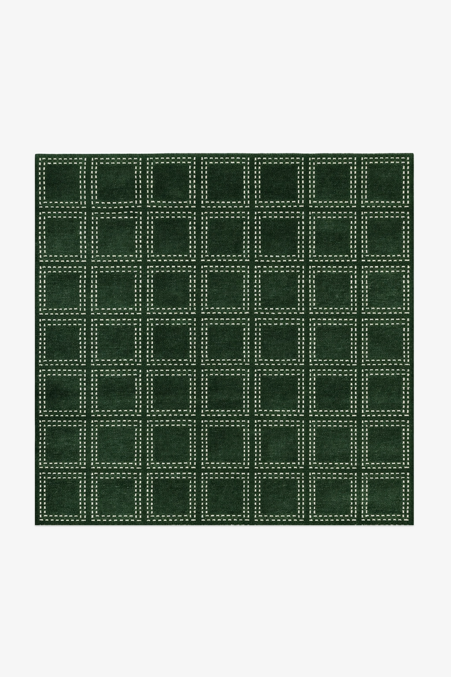 Boxstep Fine Grid Square Hand-Knotted Wool Rug