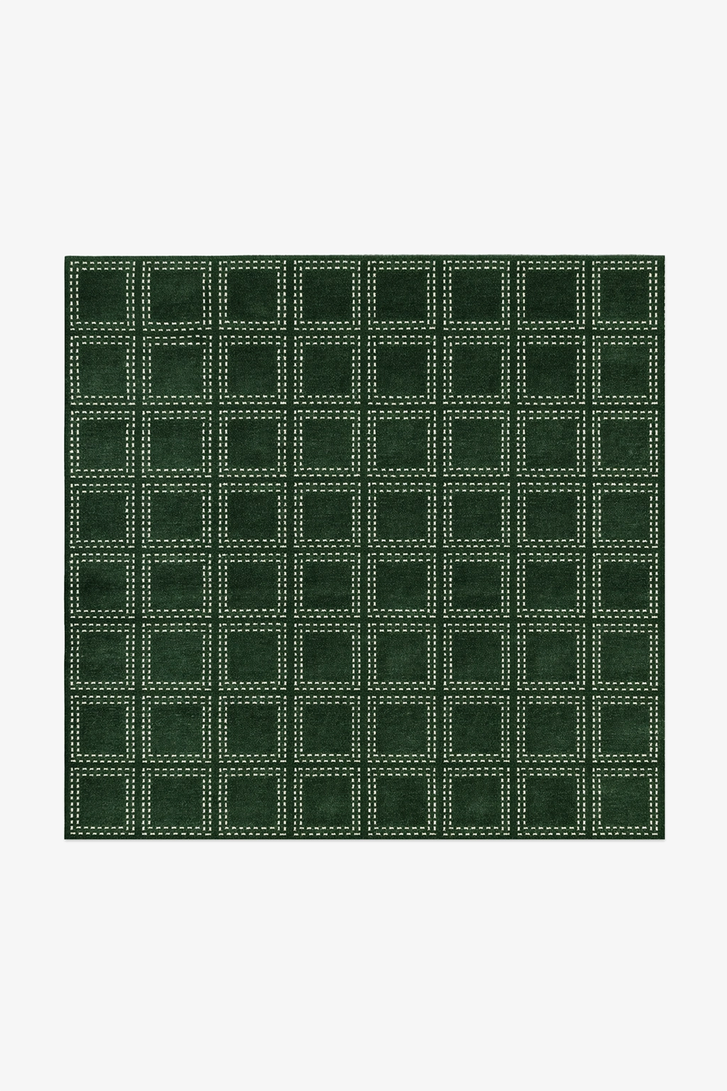 Boxstep Fine Grid Square Hand-Knotted Wool Rug