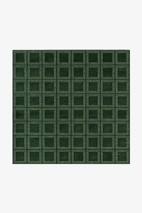 Boxstep Fine Grid Square Hand-Knotted Wool Rug