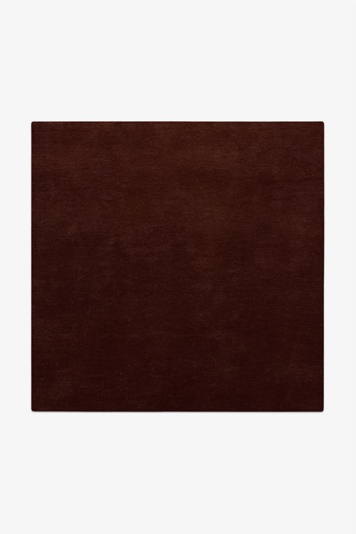 Chocolate Brown Square Hand-Tufted Wool Rug
