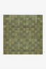 Soft Olive Checkered Hand Tufted Wool Square Rug