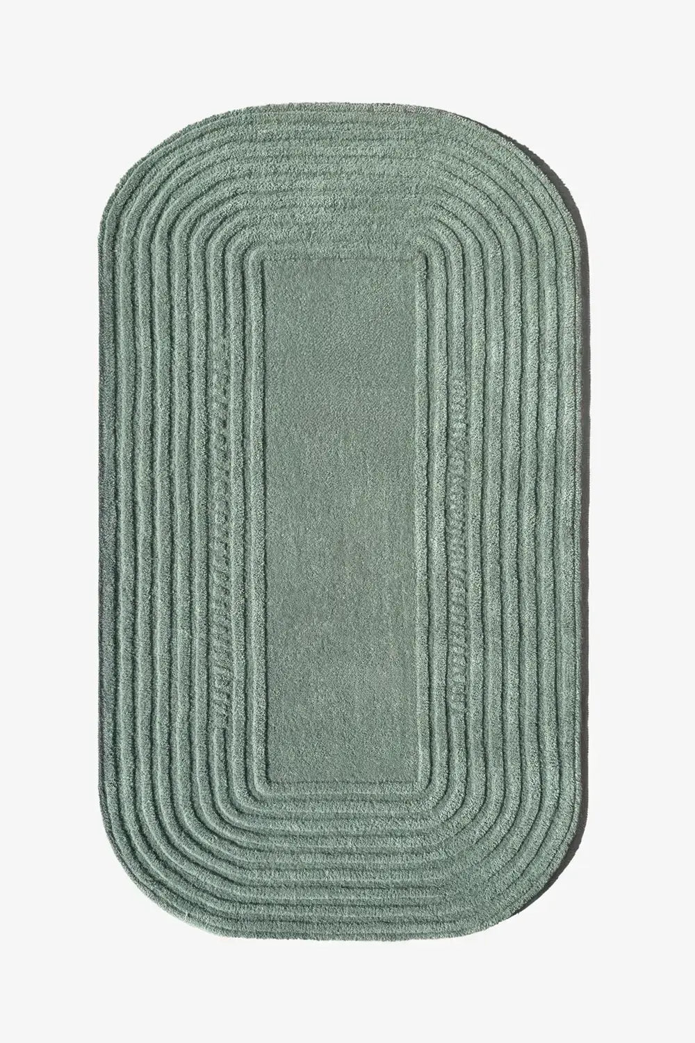 Zen Garden sage green carved hand-tufted wool rug