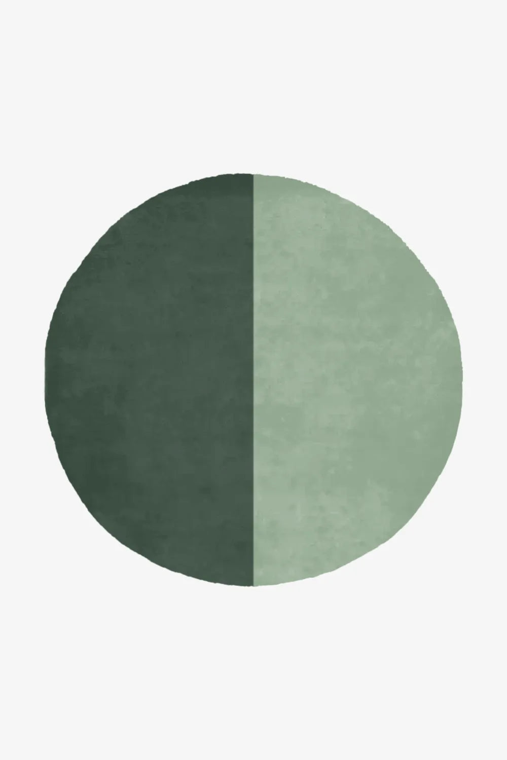 sage green wool round rug in dark and light tones for boho and colorful interiors