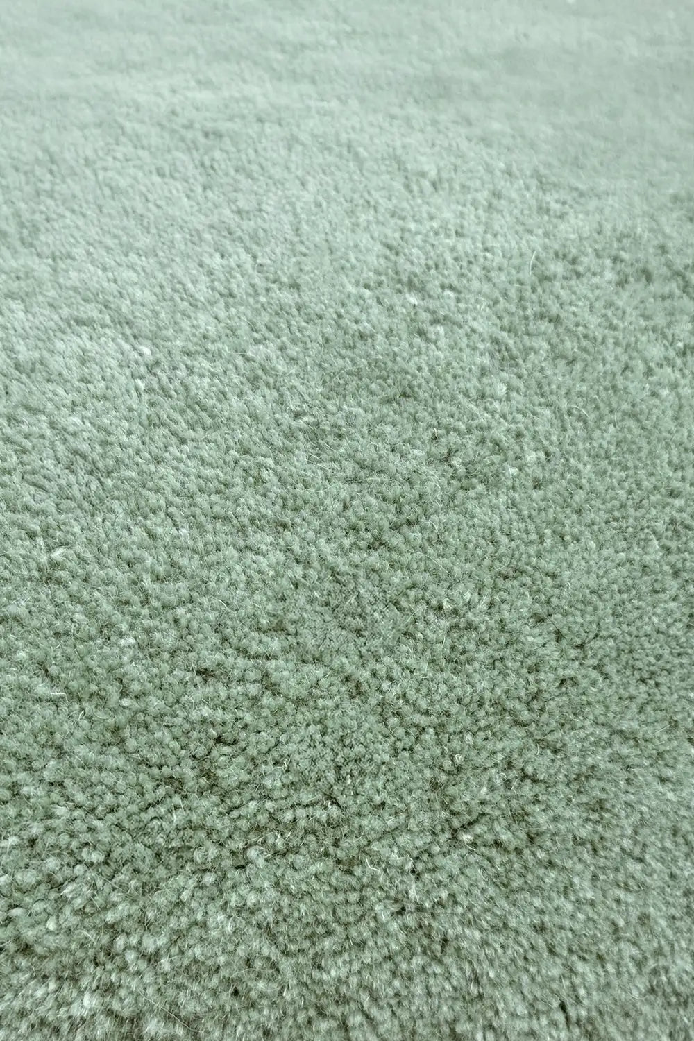 Soft mint green wool rug texture with curved modern border for fresh 5x8 or 6x9 layouts